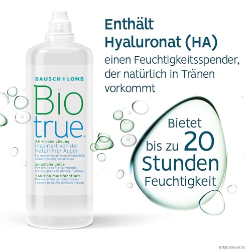Bausch + Lomb Biotrue All-in-One Lösung - Kontaktlinsenreiniger und Aufbewahrungslösung für weiche Kontaktlinsen, 2er Pack, 2 x 300 ml