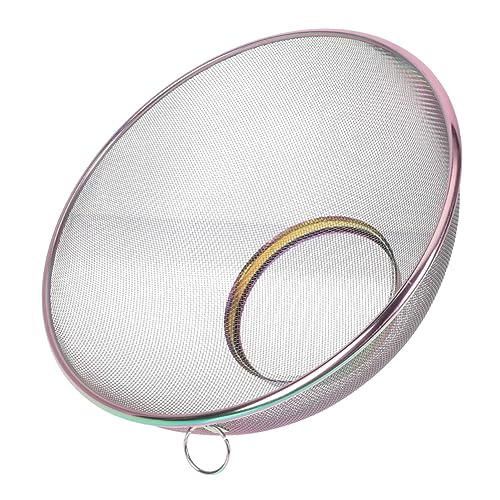 BinZyronic ストレーナーバスケット 22cm ? ステンレス細目メッシュで米洗いや水切りに便利、滑らか設計でヨーグルトもこしやすい (24X24CM)