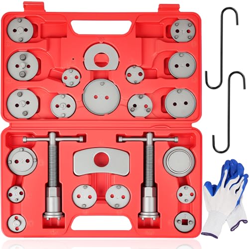 DAYUAN 27Pcs Brake Caliper Tool Heavy Duty Disc Brake Caliper Compression Tool Caliper Piston Tool for Brake Pad Replacement Reset