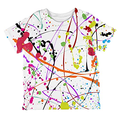 Splatter Paint White All Over Toddler T Shirt Multi 4T