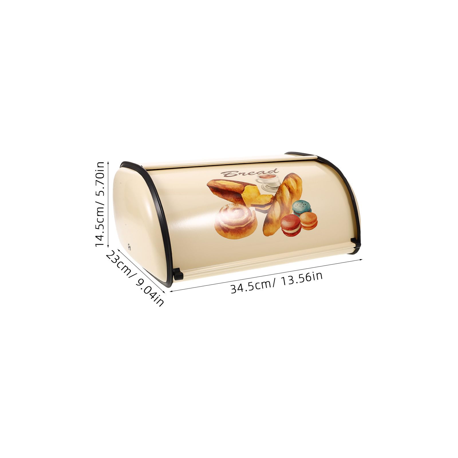 FOMIYES Caja de Pan Vintage con Tapa de Hierro para Encimera de Cocina