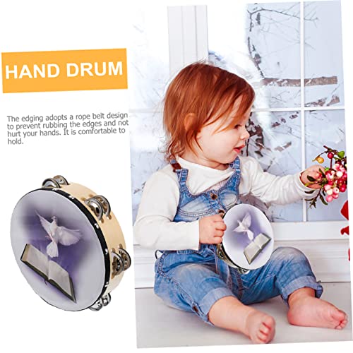 Toyvian 2 Unidades pomba da paz pandeiro brinquedo infantil tambor de mão -íris instrumentos musicai