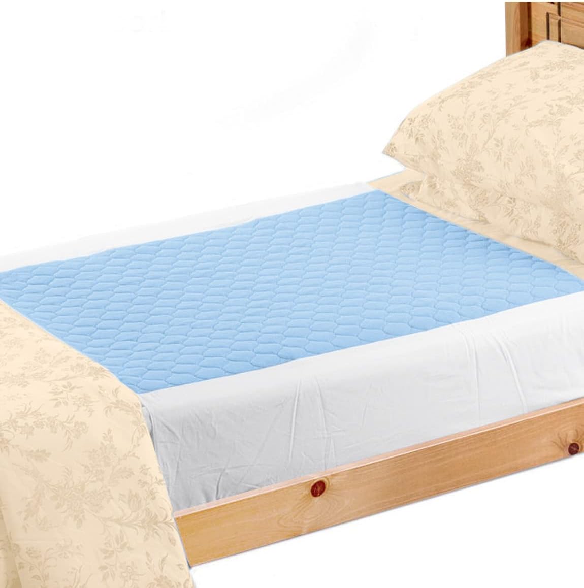 Kylie Premium Bed Pads for Single Bed, Blue, 3 litre (Eligible for VAT