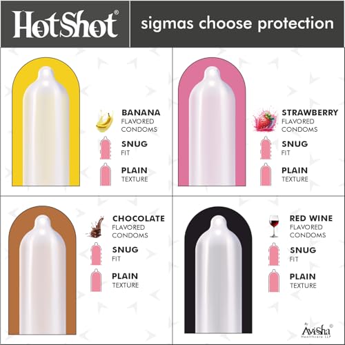 Image of HOTSHOT All Variety Condom Pack - 120 Condoms with 12 Unique Flavors and Styles for Men (Ribbed, Dotted, Delay, Thin, Flavours, Smooth)