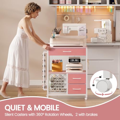 Image of Craft organization and storage Cart Compatible with Cricut Machine Stand