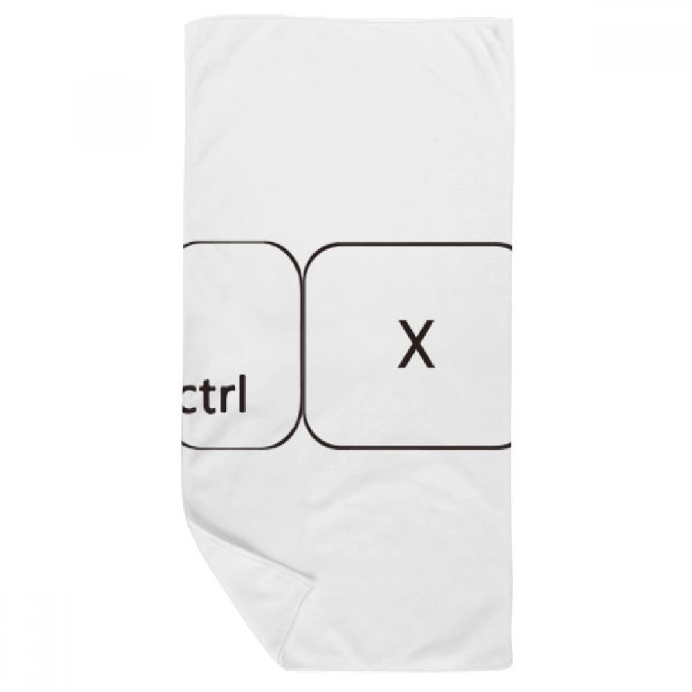 Serviette de bain Clavier Symbole Ctrl X multicolore en coton doux 35x70cm