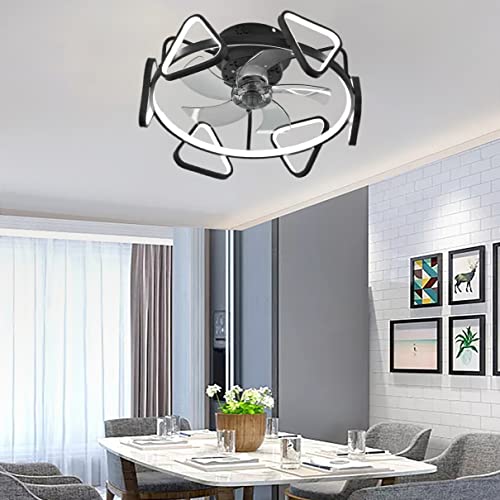 SYLKWOR Diniroom - Ceilifan con luz silenciosa, control remoto, ventilador de techo para interiores, sala de estar, luz de Ceilifan con temporizador para dormitorio, salón, ventilador con luz de techo