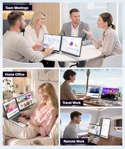 Image of 15.6 inch Laptop Screen Extender, 1080P FHD Detachable Laptop Monitor Extender, One Cable Plug & Play Portable Travel Monitor for 14 inch-17.3 inch Laptop Compatible with Wins /Mac /Chrome /Android