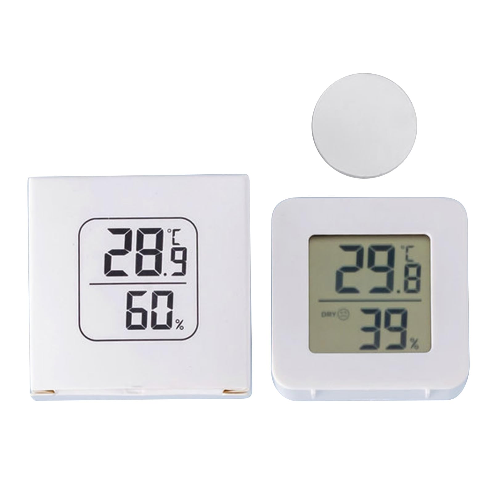 Muloo Electronic Temperature Humidity Detector for Indoor Desk Wall Mount LCD Digital Thermometer Hygrometer Built-in Battery