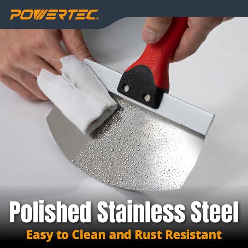 Image of POWERTEC 6-1 /2 inch Stainless Steel Bucket Scoop, Drywall Tapping Repair Tool, 1 PK (72179)