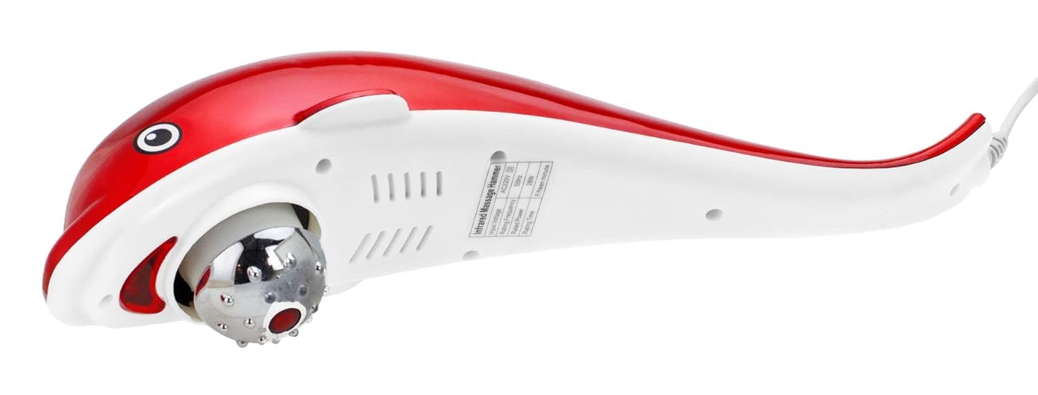 Mega Multimart Dolphin Hammer Full Body Massager|Back Pain Relief Products|Massage Machine|Vibration Machine|Body Massager For Pain Relief & Muscle Relax (Red & White) Mega Multimart Dolphin Hammer Full Body Massager|Back Pain Relief Products|Massage Machine|Vibration Machine|Body Massager For Pain Relief & Muscle Relax (Red & White)