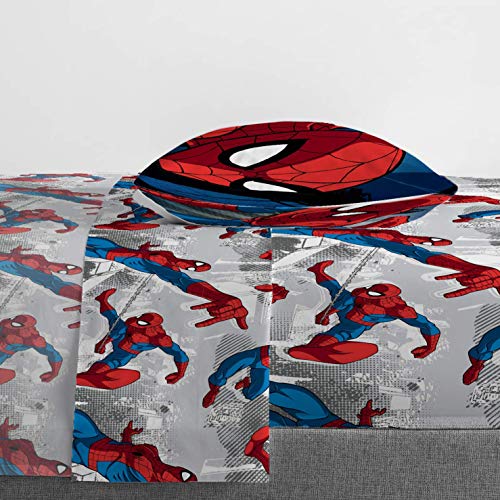 Image of Marvel Spiderman Twin Comforter Set 4 Piece Kids Bedding for Boys, Multi