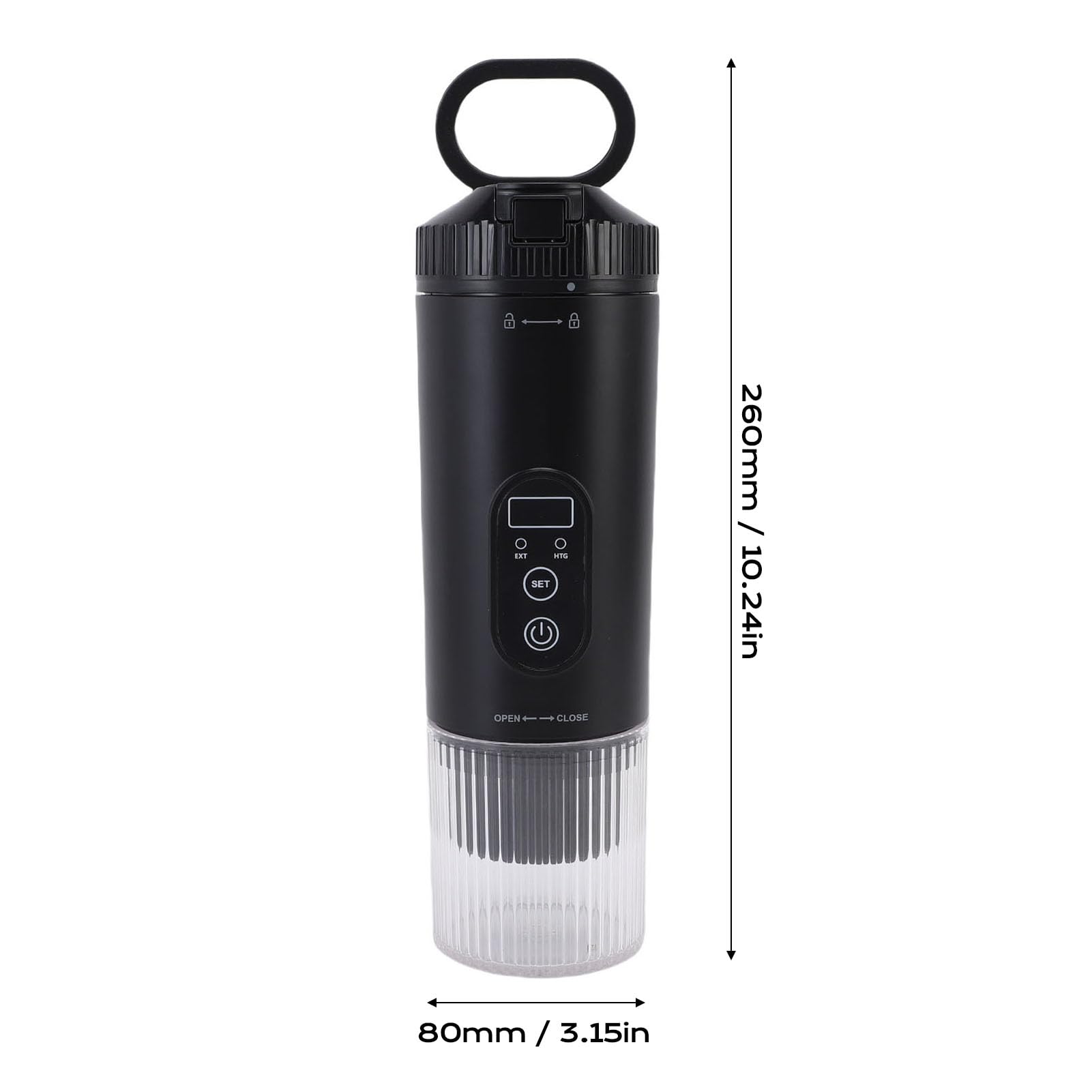 Cafetera Espresso Portátil, Cafetera a Presión de 21 Bares con Carga Tipo C y Batería de 7800mAh, para Cápsulas DolceGusto y Café Molido, para Viajes Camping Oficina (BLACK)
