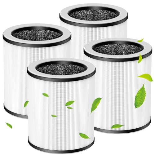 P60 Replacement Filters for TPLMB P60 Air Purifier, for Vhoiu KJ50 Air Purifier, for YARIKI P60 Air Purifiers, 3 Layer Filtration with Nylon Pre-Filter, H13 HEPA Filter & Carbon Filter, 4 Pack