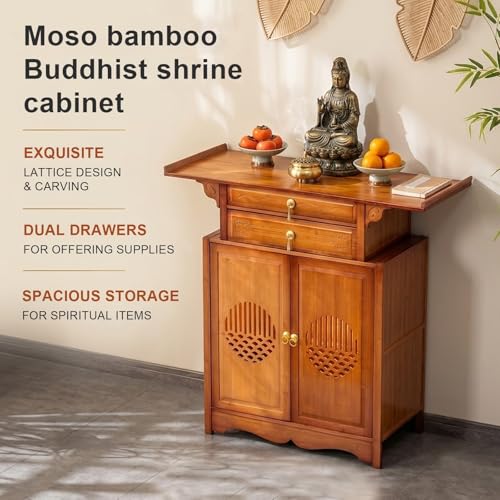 Mueble de altar de bambú de 100cm para oraciones en salón 4
