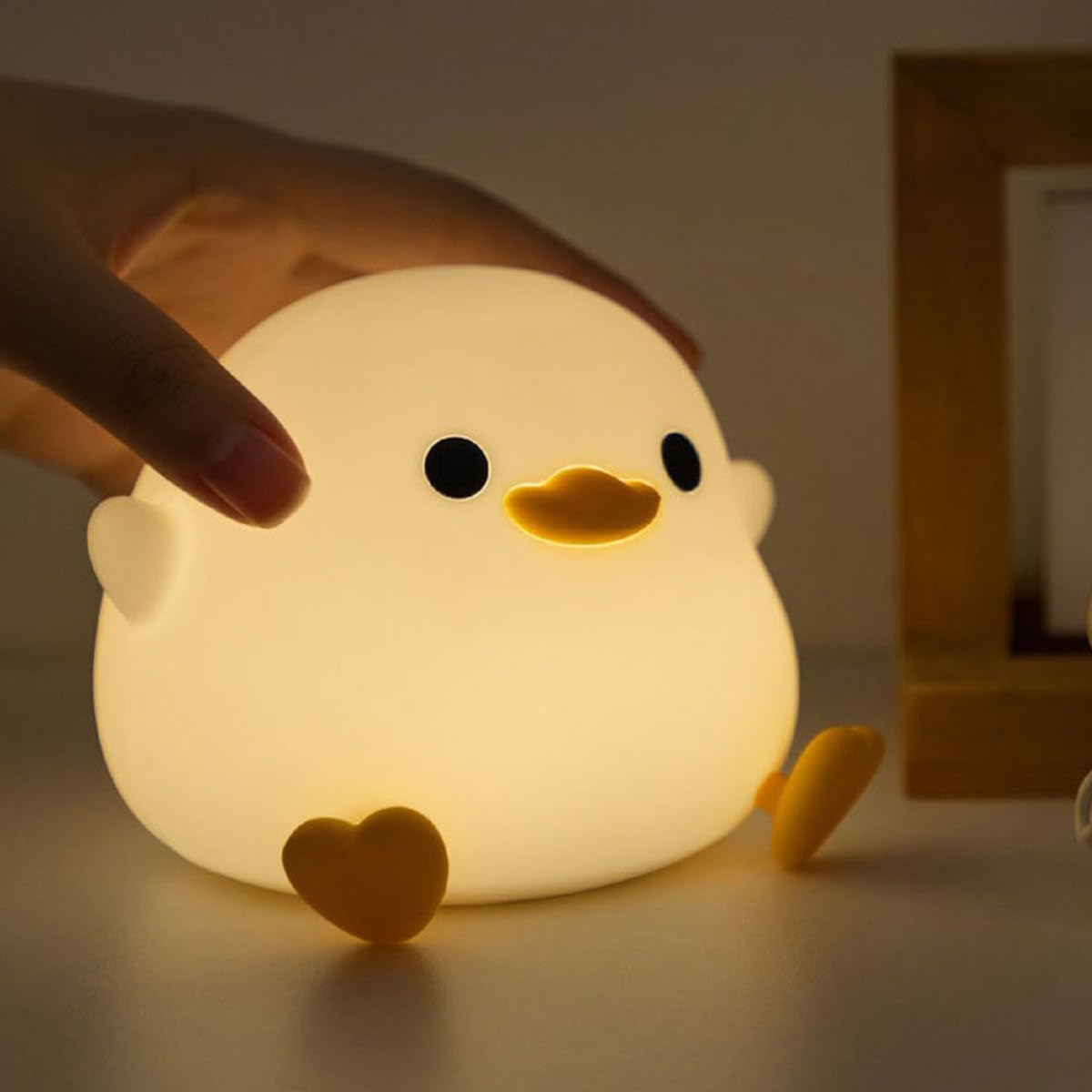 Veilleuse Canard en Silicone Souple, Lampe de Chevet Dessin Animé