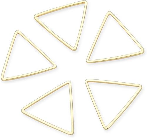 Adabele BF72-1 - 50 piezas de eslabones triangulares dorados resistentes al deslustre, conector geométrico de 0.472 pulgadas, marco de bisel de