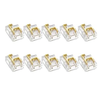 8mm 2-Pin Solderless LED Strip Connector, L Corner/T Junction | Straight-Through Top Channel Forms L corners or T junctions; Branch Port Accepts 22-20AWG Wire, No Soldering
