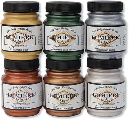 Jacquard Lumiere 6 Pack - Metallic Paint for Fabric...