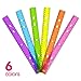 ZZTX 6 Pack Color Transparent Ruler Plastic Rulers 12 Inch, Metric Bulk Rulers with Inches and Centimeters, Kids Ruler for School, Home, Office