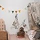 Wimpelkette Kinderzimmer Babyzimmer Deko Musselin Baumwolle Girlande zum Aufhängen Wanddeko für Mädchen Jungen Hausbett Geschenk