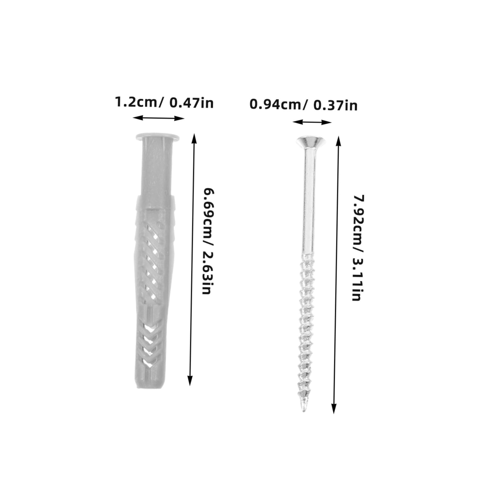 HOLIDYOYO 20pcs Expansion Screw Screws Expansion Tubes Drywall Repair Kit Drywall Screw Drywall Anchors Heavy Duty Wood Plugs for Screw Holes Wall Anchors for Furniture Nylon Silver