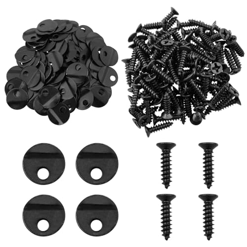 Image of 100 Metal Round Press Black + 100 Screws Picture Frame Backing Clips Picture Frame Clips to Hold Picture in Frame for Hanging Pictures Poster 100 Set