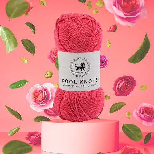 Image of NESTNHAVEN Polyester Blend Cool Knots Yarn - Luxury Yarn For Crochet, Knitting, Amigurumi, Embroidery, Toys, Garments, Flowers And Hobby Projects (Watermelon Pink, 100G)