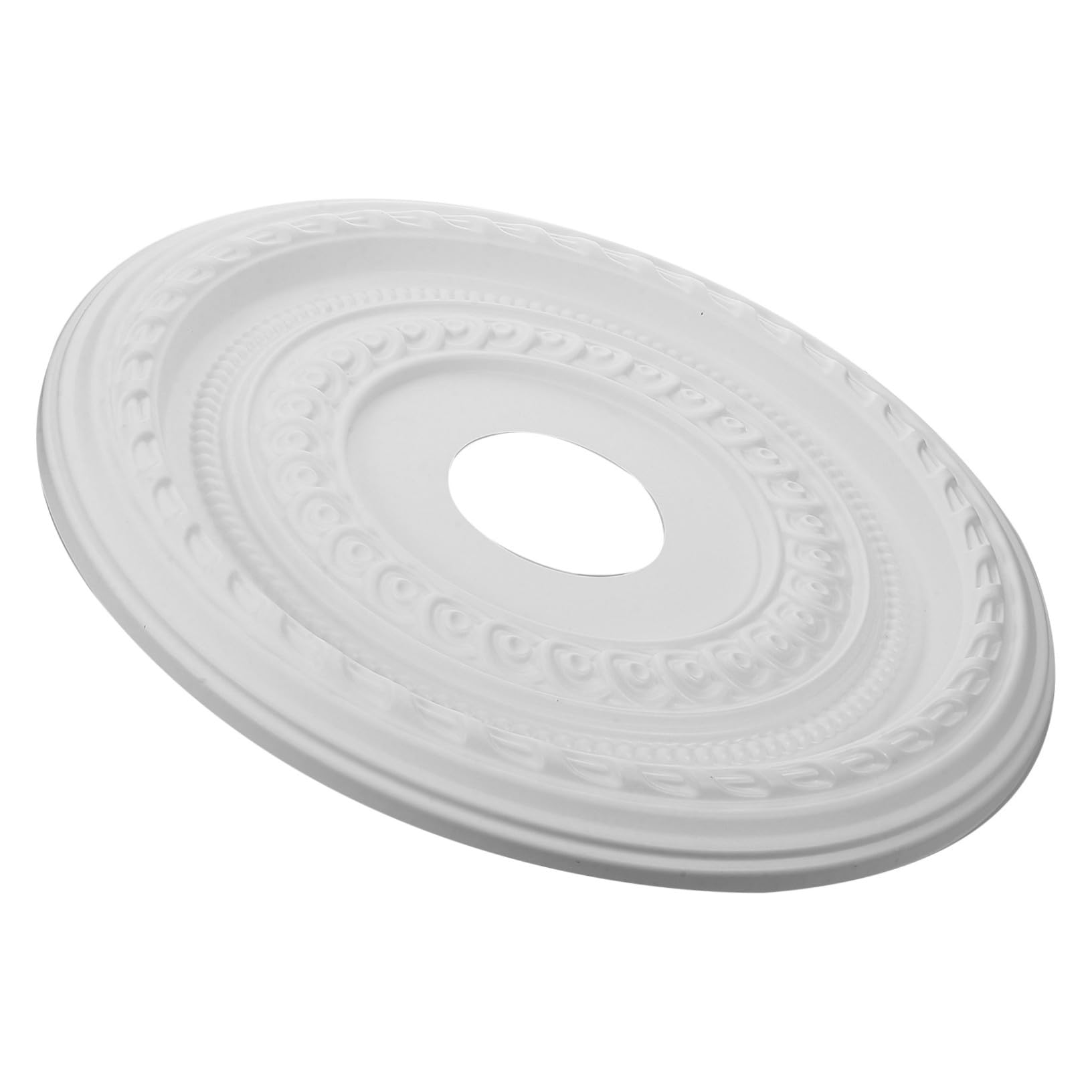 Médaillon de plafond en PU 41 cm anneau décoratif haut de gamme blanc