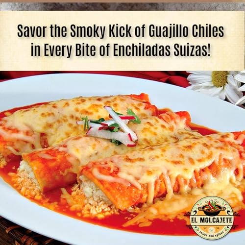 Dried Guajillo Chile Peppers 16oz (1LB) – All Natural, Mild to Medium Heat with Bold, Smoky Flavor for Authentic Mexican Mole, Salsas, Sauces, Meats & Enchiladas by El Molcajete