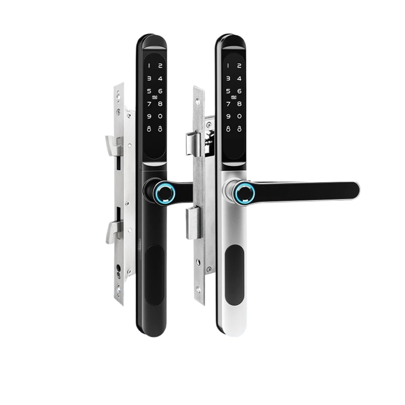 SJHDHDA SJHDHDA Serrure de Porte Intelligente électronique sans clé de Code RFID d'application Bluetooth d'empreinte Digitale de Porte extérieure étanche TTLock pour Le Glissement en Aluminium de Verre (6085