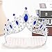 TAROSE Royal Blue and Silver Crowns for Women and Girls, Queen Crystal Tiaras with Royal Blue Rhinestone, Goddess Crown for Wedding Bride Birthday Princess Bridal Shower Hair Accessories for Women