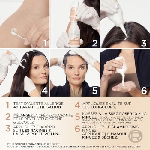 L’ORÉAL PARIS - Coloration Cheveux Permanente - Longue Durée - Résultat Naturel & Lumineux - Couvre 100% des Cheveux Blancs - Excellence Crème Universal Nudes - Nuance : Blond Foncé Universel (6U)