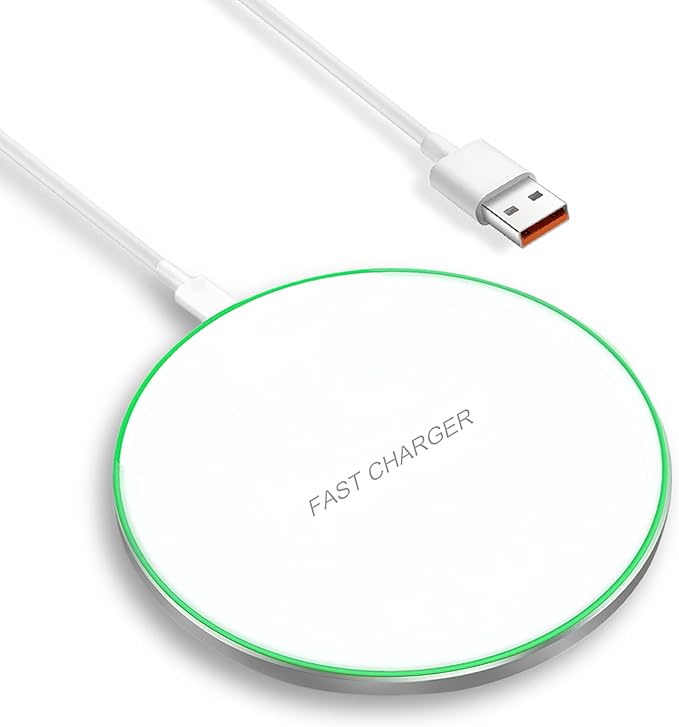 Flintronic Cargador Inalambrico, 15W Cargador de Inducción Qi Compatible con Apple iPhone 16/16 Pro Max/16 Plus/15/14/14/13 Mini/12/AirPods/Samsung Galaxy S23/S22/S21/S10/S9/S8/Note 20/10 Serie