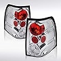 Autozensation Compatible with Ford Expedition 2003-2006, Chrome Housing Clear Lens Tail Lights, L+R Pair Taillight Assembly