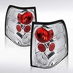 Autozensation Compatible with Ford Expedition 2003-2006, Chrome Housing Clear Lens Tail Lights, L+R Pair Taillight Assembly