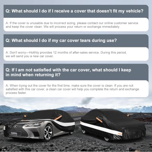 Image of 10 Layers Sedan Car Cover Custom Fit for Lexus LS LS400 LS430 LS460(2006-2026), Waterproof All Weather for Automobiles, Outdoor Full Cover Sun Rain Dust UV Protection with Cotton. Black