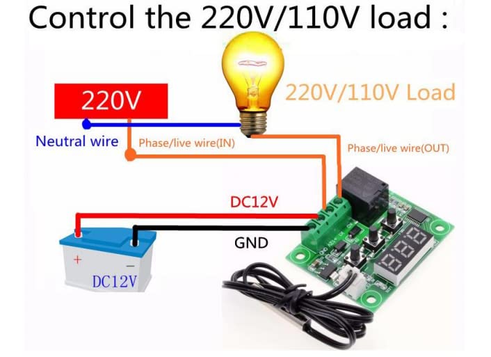 Image of Shockley XH-W1209 50~100 digital temperature controller thermostat combo (W1209-1 Piece)