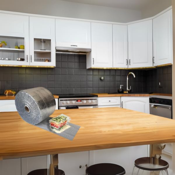 UBmove USA Reflective Insulation Roll, Bubble Insulation Roll for Summer Heat, Bubble Pack , 12" Width x 125' Length, Reflective for Colder Climates (3 pack)