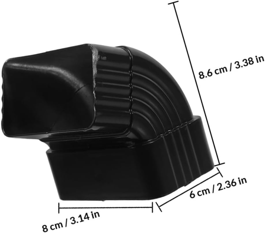 Ciieeo 65 Degree Aluminum Alloy Rain Elbow Connector, Downspout Elbow Fitting Adapter for Gutter Drainage, Corrugated Tube Connector for Outdoor Rainwater System