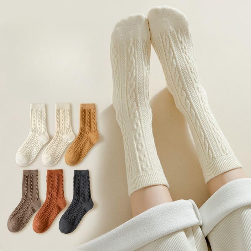 Image of Kelabia 6 Pair Cute Cotton Socks Kawaii Bear Ankle Preppy Ruffle Socks for Women Japanese Fall Vintage Crew Socks