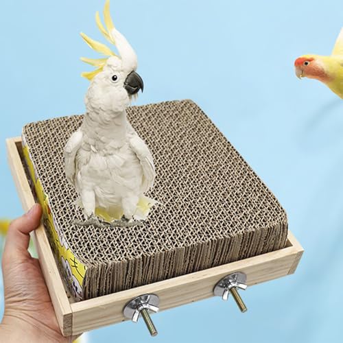 Perchoir à oiseaux jouet en carton à mâcher perroquet perruche calopsitte - 8