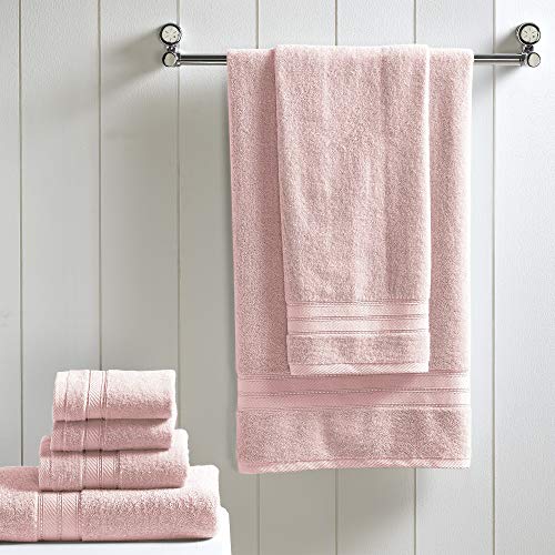 Modern Threads - Spun Loft 6-Piece 100% Combed Cotton Towel Set - Bath Towels, Hand Towels, & Washcloths - Super Absorbent & Quick Dry - 600 Gsm - Soft & Plush, Blush #TOP1