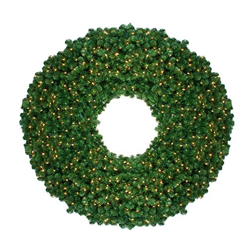 Northlight 6' Pre-Lit Olympia Pine Commercial Artificial Christmas Wreath - Warm White Lights