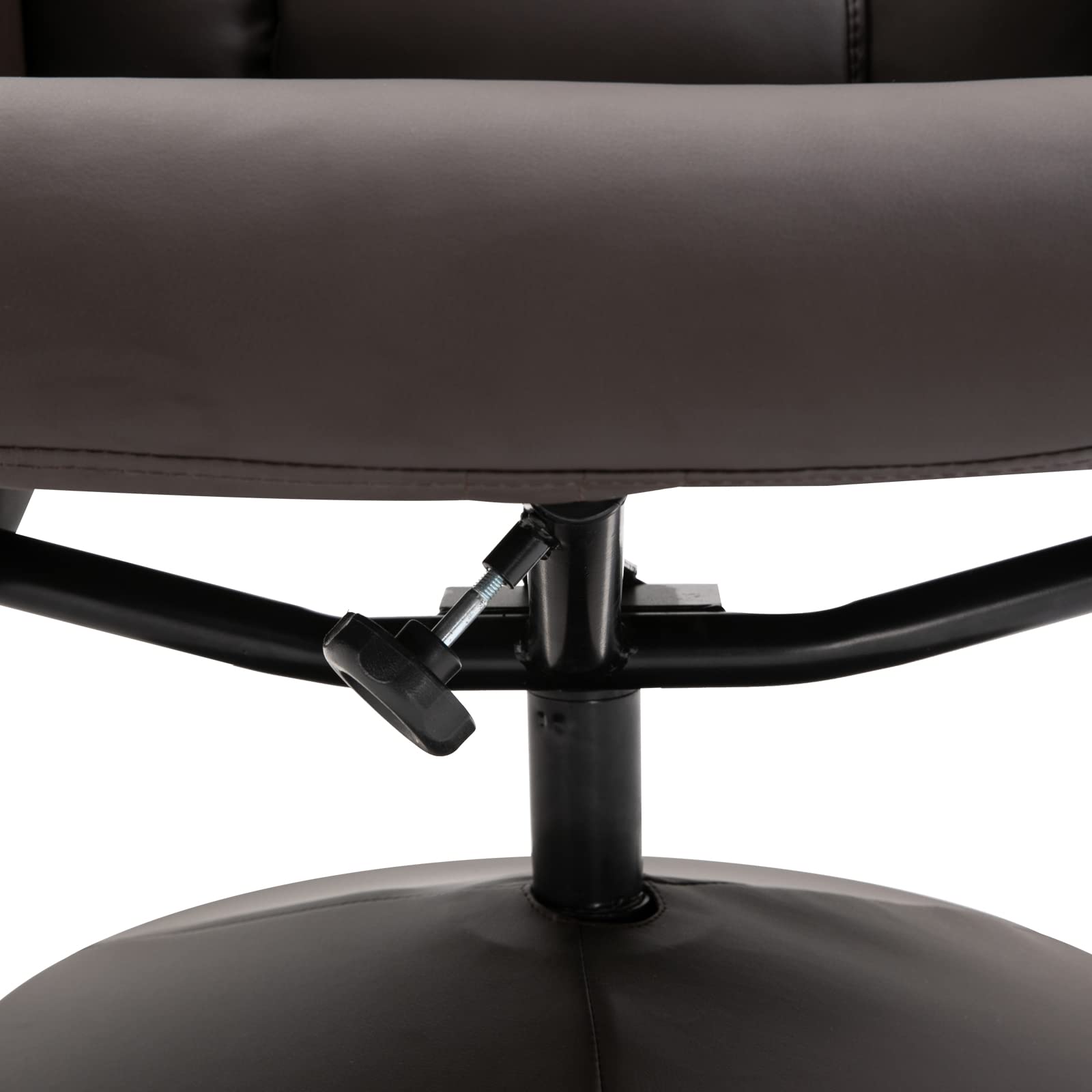 HOMCOM Sillón Relax Reclinable con Reposapiés, Sillón Relax de Cuero Sintético con Respaldo Alto, Giratorio 360°, Reposabrazos, para Salón, Dormitorio, Marrón