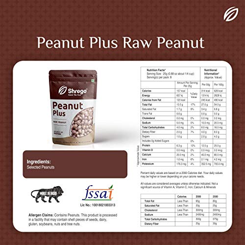 Image of Shrego Peanut Plus Raw Peanuts 360G (2X180G Vacuum Packed)