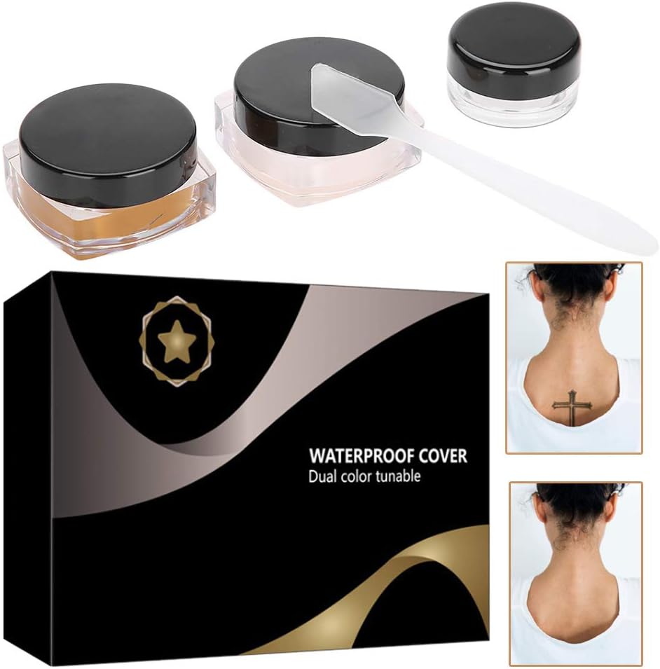 Tattoo Concealer, Vitiligo Hiding Spots Makeup Conceal Cream Set, Professional Waterproof Total Coverage Birthmarks Scar Cover Up Kit