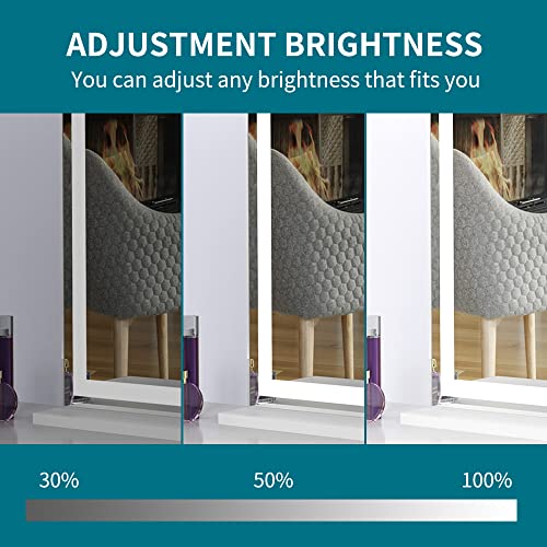 Goteud Vanity Mirror With Lights, Lighted Large Tabletop Makeup Mirror With Led Backlit Lights For Dressing Room & Bedroom, Slim Aluminum Frame Design (L30.7 X H22.7 Inch) #TOP6