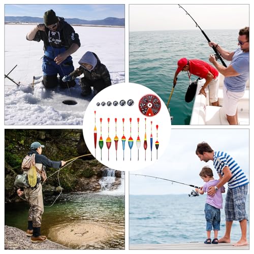 10 Stück Posen Angeln Set Angelposen Schwimmer Angeln Forelle Herausnehmbare Schwimmer Set Angeln Posenset als Angelzubehör und Schwimmerset mit 100 Bleischrot Angeln für Friedfisch Forellen und Pose