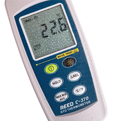 REED Instruments C-370 RTD Thermometer, -148 to 572°F (-100 to 300°C), Waterproof (IP67)